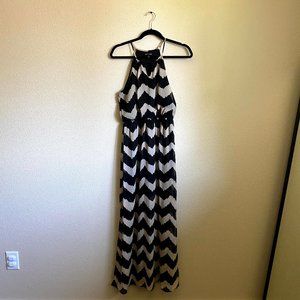 Black and Cream Maxi Dress